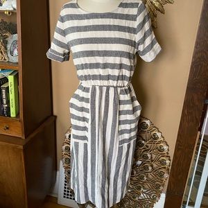 Striped Cotton Dress Sz S
